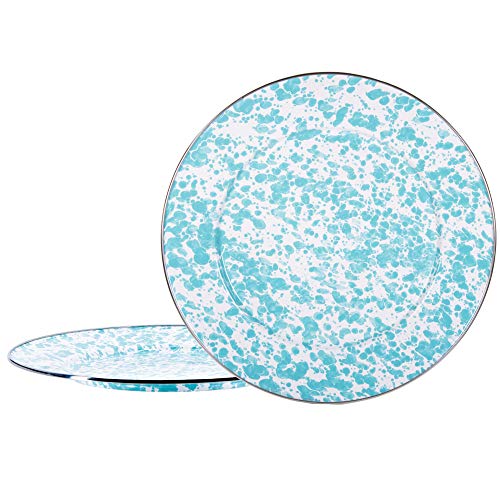 Charger Plates, 12.5", Sea Glass Swirl Enamelware