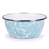 Sea Glass Swirl Enamelware Cereal or Salad Bowls, Set of 4