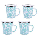 16 oz. Enamelware Latte Mugs, Sea Glass Swirl, Set of 4