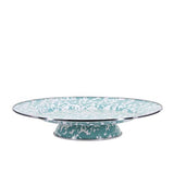 Cake Plate, 12.5",  Sea Glass Swirl Enamelware