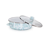 Saute Pan, 3 Quart, Sea Glass Swirl Enamelware