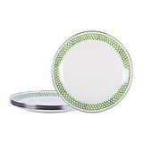 Green Scallops Enamelware Dinner Plate, 10.5", Set of 4