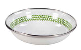 Tasting Dish, 4.25", Green Scallops Enamelware , Set of 6