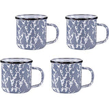 Grey Swirl Enamelware 12 oz. Mug, Set of 4