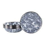Tasting Dish, 4.25", Gray Swirl Enamelware, Set of 6
