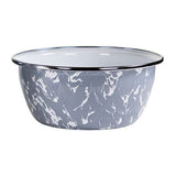 Gray Swirl Enamelware Cereal or Salad Bowls, Set of 4