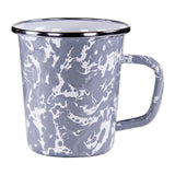16 oz. Enamelware Latte Mugs, Gray Swirl, Set of 4