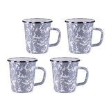 16 oz. Enamelware Latte Mugs, Gray Swirl, Set of 4