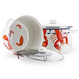 Stock Pot 18 Quart, Red Lobster Enamelware