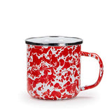 Red Swirl Enamelware 12 oz. Mug, Set of 4