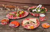 Red Swirl Oval Platter