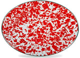 Red Swirl Oval Platter