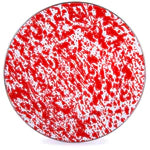 Charger Plates, 12.5", Red Swirl Enamelware