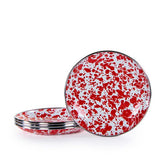 Appetizer Plates, 5.75", Red Swirl, Set of 4