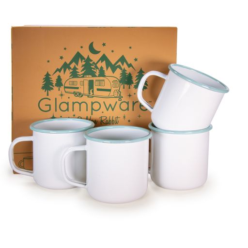 Glampware Sea Glass Rim 12 oz. Mugs, Set of 4