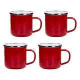Solid Red Enamelware 12 oz. Mug, Set of 4