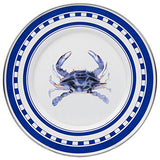 Blue Crab Enamelware Sandwich or Salad Plate, 8.5", Set of 4