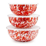 Mixing Bowl Set of 3, Sunset Swirl Enamelware