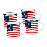 Stars & Stripes Enamelware 12 oz. Mug, Set of 4