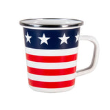 16 oz. Enamelware Latte Mugs, Stars & Stripes, Set of 4