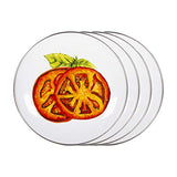 Tomatoes Enamelware Sandwich or Salad Plate, 8", Set of 4