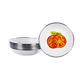 Tasting Dish, 4.25", Tomatoes Pattern Enamelware, Set of 6