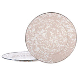 Charger Plates, 12.5", Taupe Swirl Enamelware