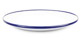 Coupe Plate 8" Enamelware Vintage Style with Blue Rim, Set of 4