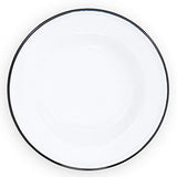 Salad Plate, 8", Enamelware, Black Rim, Set of 4