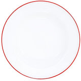 Salad Plate, 8", Enamelware, Red Rim, Set of 4