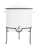 Beverage Dispenser with Iron Stand, Black Rim