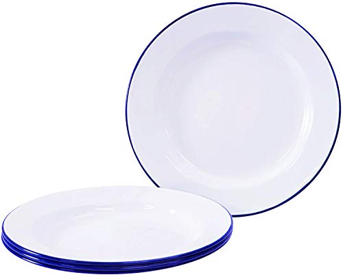 Set of 4 - Enamelware Dinner Plates