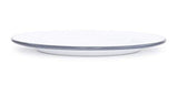 Buffet Plate 12" Enamelware, Vintage Style Grey Rim, Set of 4