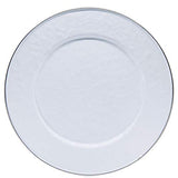 Solid White Enamelware Dinner Plate, 10.5", Set of 4