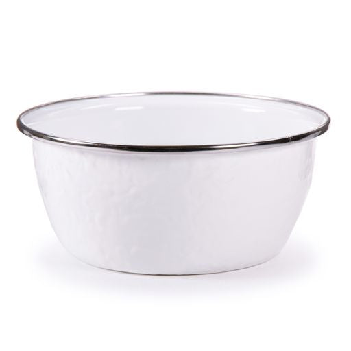 Solid White Enamelware Cereal or Salad Bowls, Set of 4