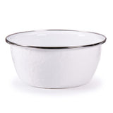 Solid White Enamelware Cereal or Salad Bowls, Set of 4