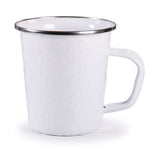 16 0z. Enamelware Latte Mugs, Solid White, Set of 4